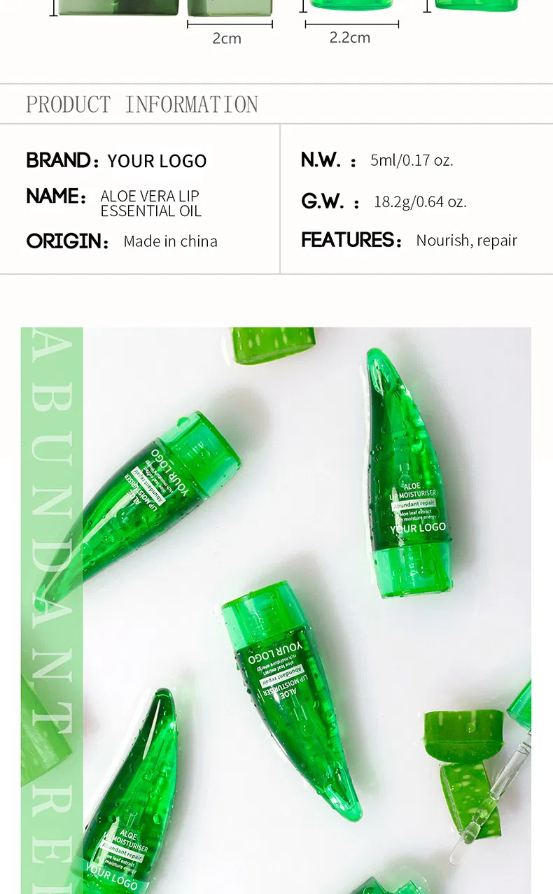 Anti-Cracking Moisturizing Essential Organic Long Lasting Lip Balm Aloe Vera Plumping Lip Oil