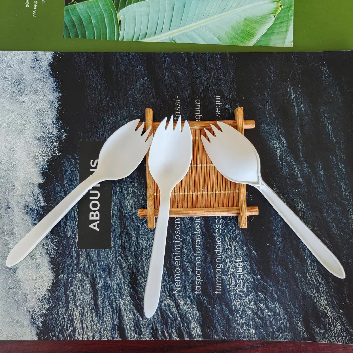 Top Quality Disposable Utensils Eco Friendly Biodegradable Cutlery Knife Fork Spoon in One Spork