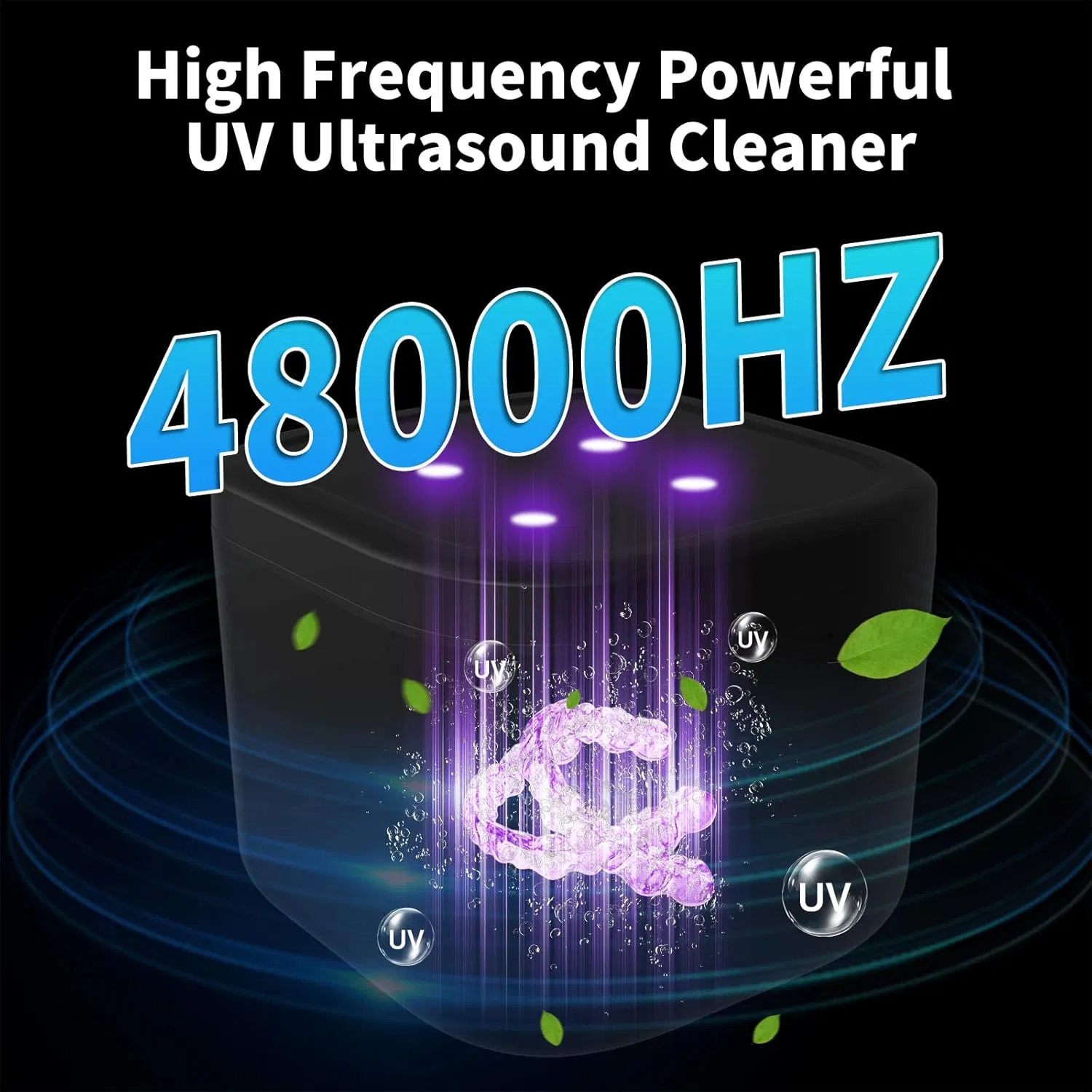 Portable Ultrasonic Cleaning Machine Small Jewelry Glasses Dental Braces UV Ultrasonic Cleaner
