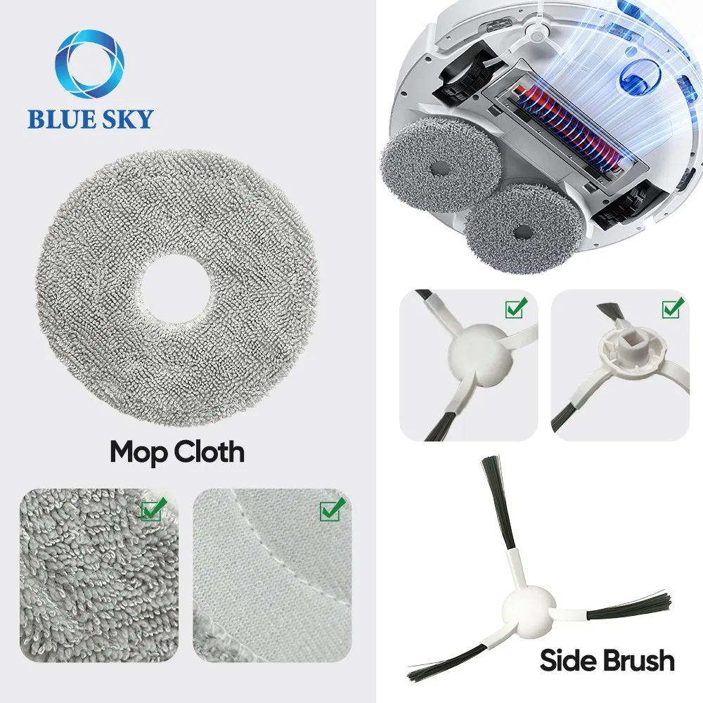 Accessories Fit for Xiaomis Mijia M30s D103cn Robot Vacuum, Vacuum Cleaner Parts HEPA Filter, Main Brush, Side Brush, Mop Cloth, Dust Bag