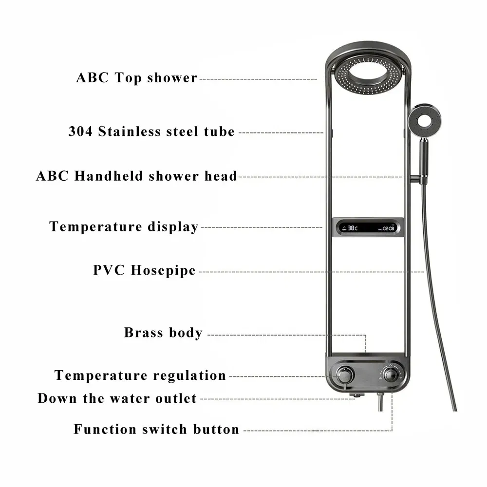 Premium LED Digital Shower System Shower Set for Modern Bathrooms