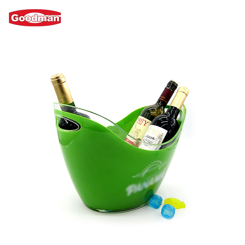 Custom Logo 12L Clear Plastic PC Wine Champagne Beer Ice Bucket for Party