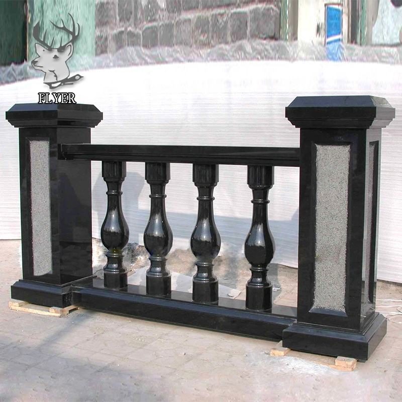 Cheap Price Natural Black Marble Garden Yard Balustrade Black Granite Building Handrails