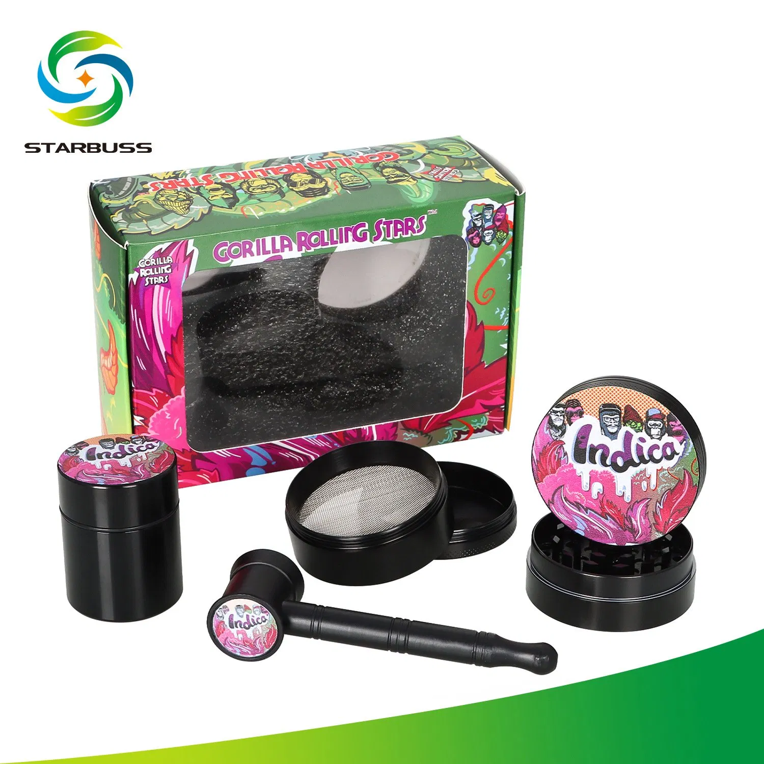 The 8-in-1 Gorilla Smoking Set Contains Pipe + Paper Roll + Tobacco Cartridge Set