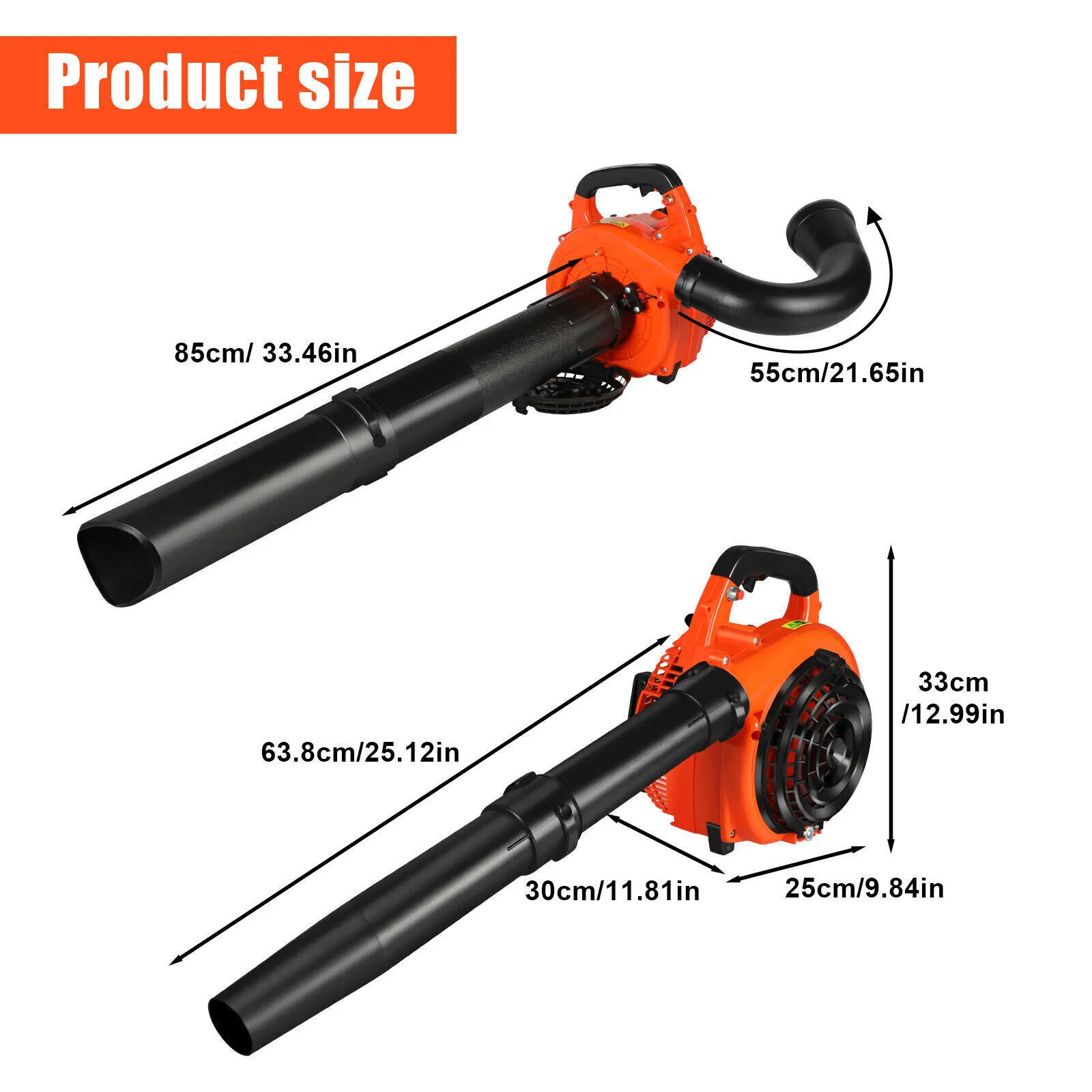 3-in-1 Gas Powered Leaf Blower Handheld Petrol Blower Vacuum Mulcher Shredder