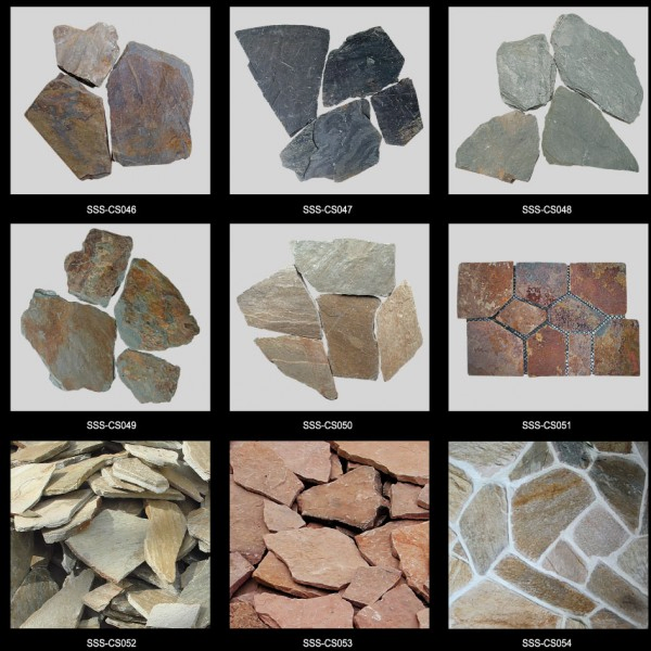 Irregular Shape Rusty Black Grey Slate Tile