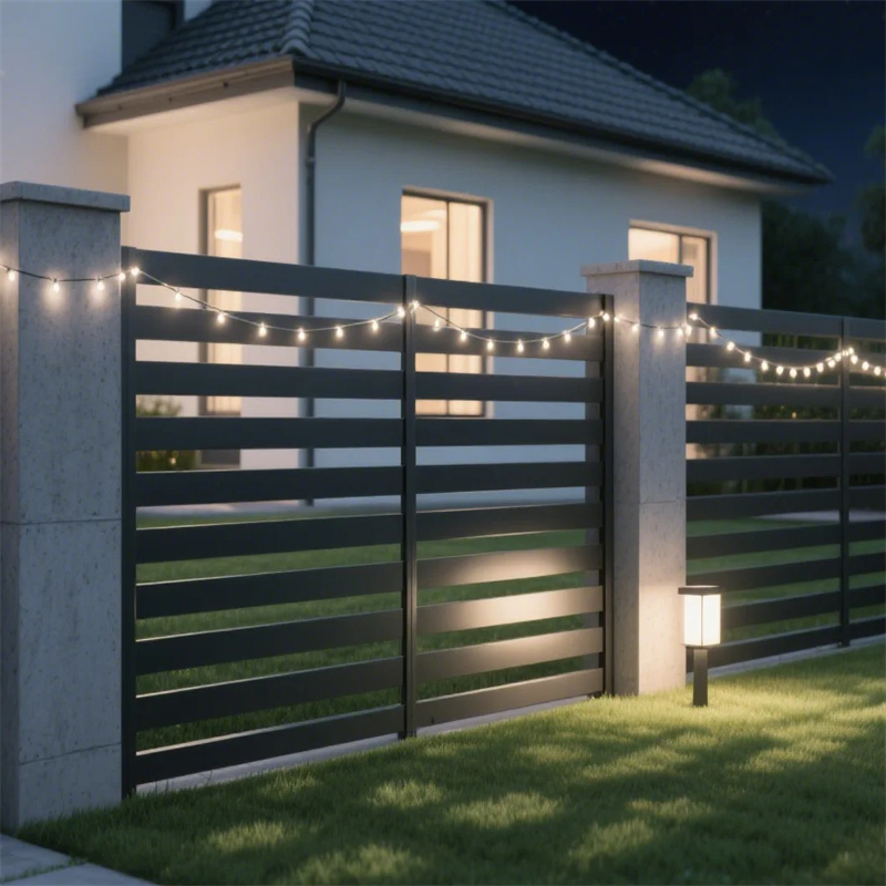 Factory Direct Sale Horizontal WPC Wrought Iron Louver Blade Aluminium Slat Fence Panels