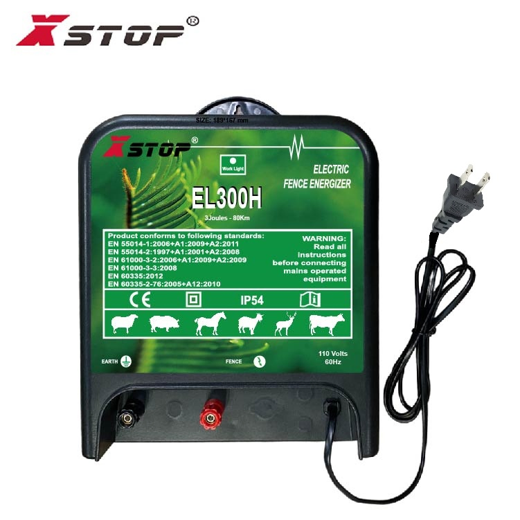 3 Joules Security Electric Fence Energizer for Power Solar System 110V AC Electrice Fence Control