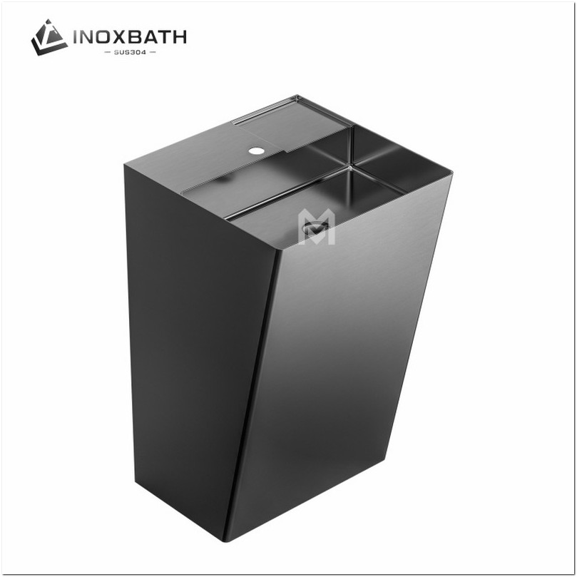 Luxury Bathroom Lavatory Sink with Reinforced Corner Guards and Splash Back