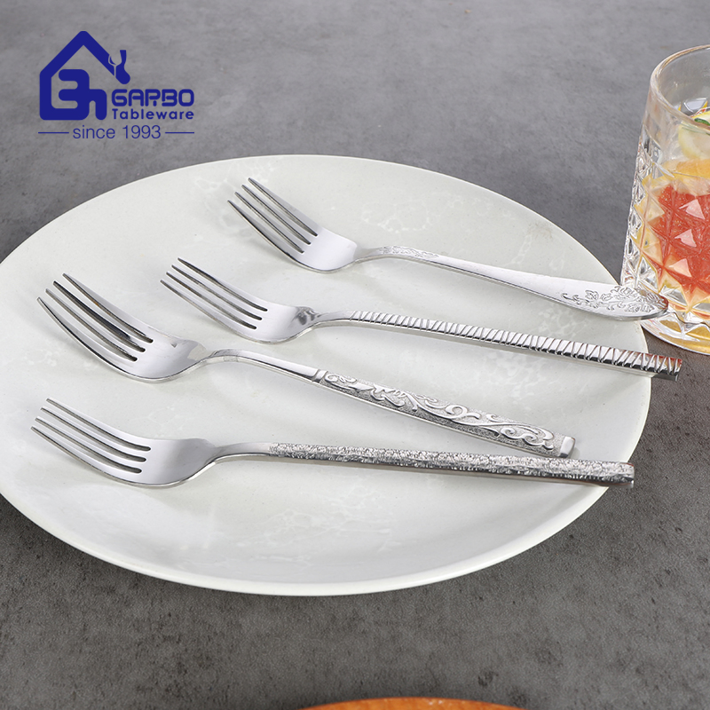 Stock Stainless Steel Dinner Food Fork Mirror Polish Fruit Salad Forks Set Kitchenware