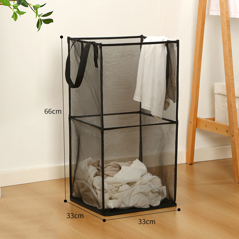 Portable Foldable Laundry Basket Fine Mesh Easy to Carry Portable Mi24066
