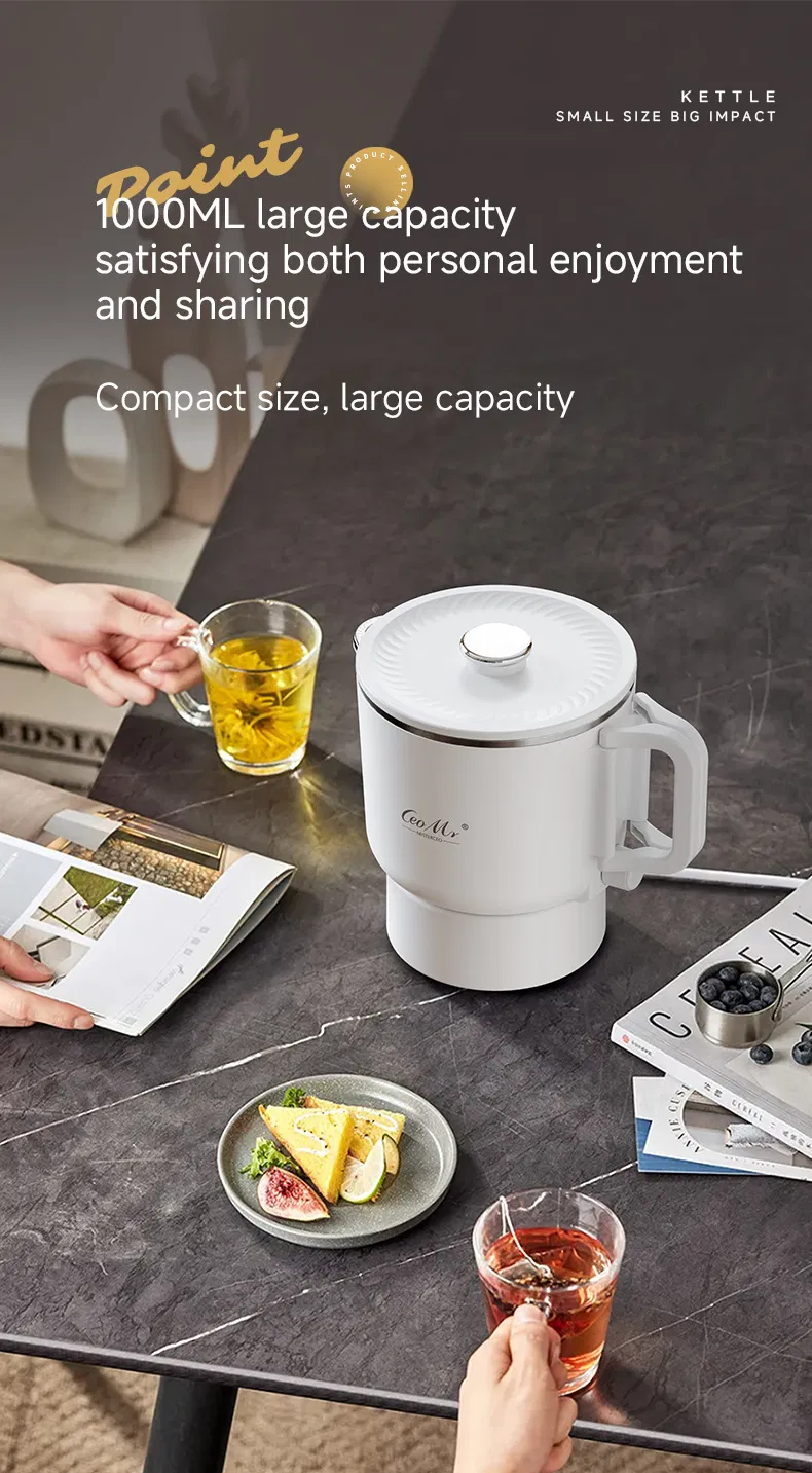 Travel Electrical Water Heater Kettle Portable Mini Pot Stainless Steel Boiler Compact Small Heating Bottle
