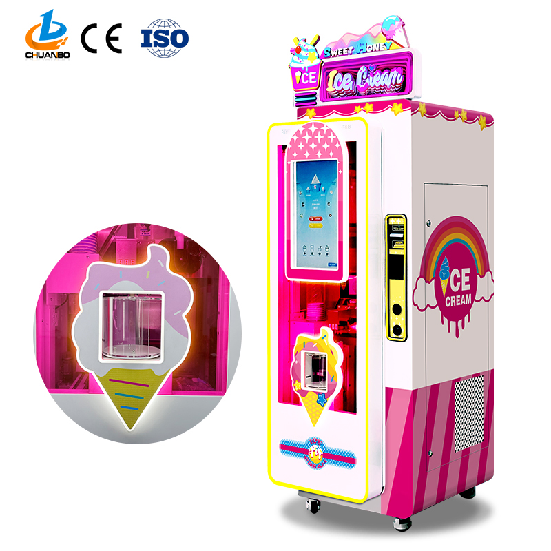 Multiple Flavors Automatic Robot Making Soft Ice Cream Vending Machine
