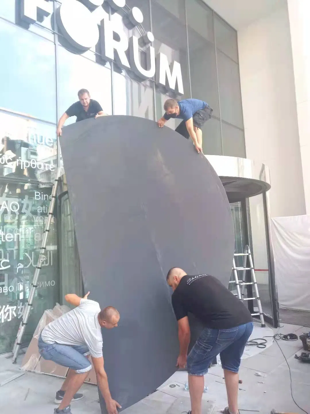 Super Big Revolving Door with Sliding Door in Center