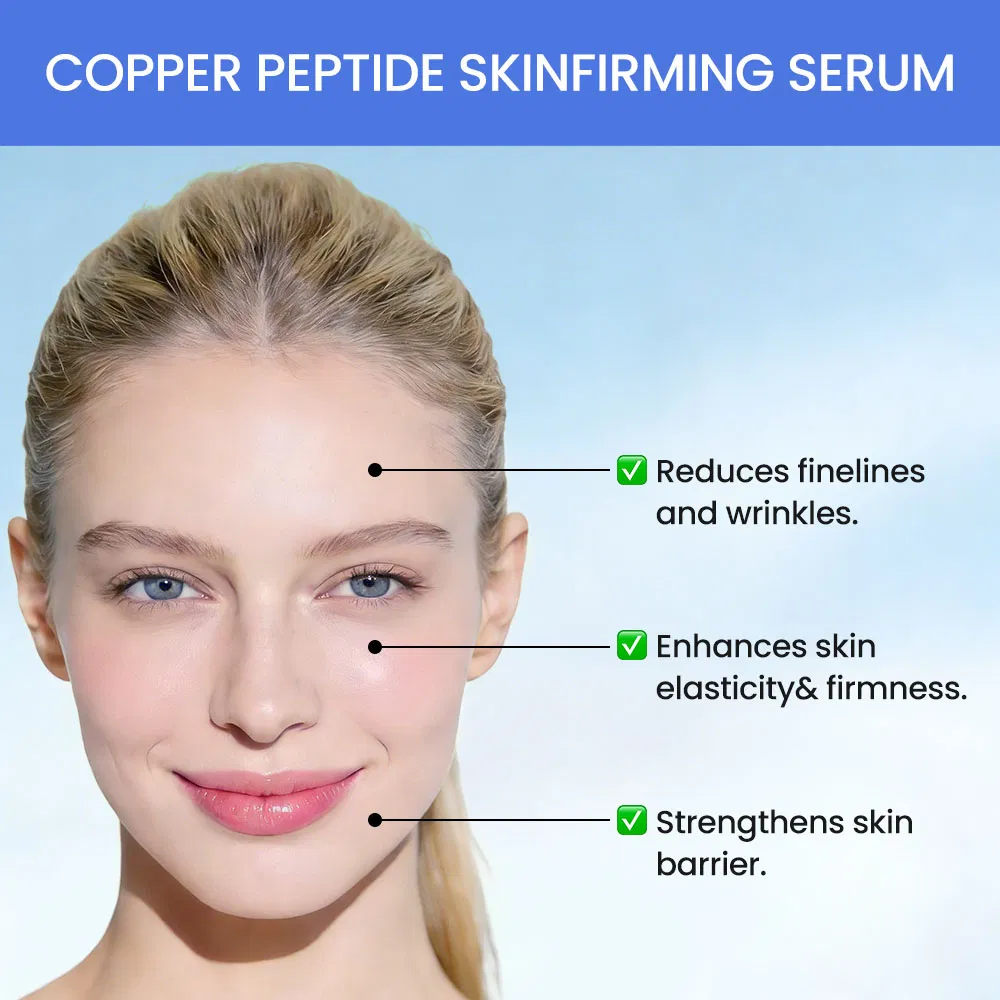 Blue Custom Anti-Aging Ghk-Cu Peptide Serum Copper Multiple Peptide Skin Care Serum