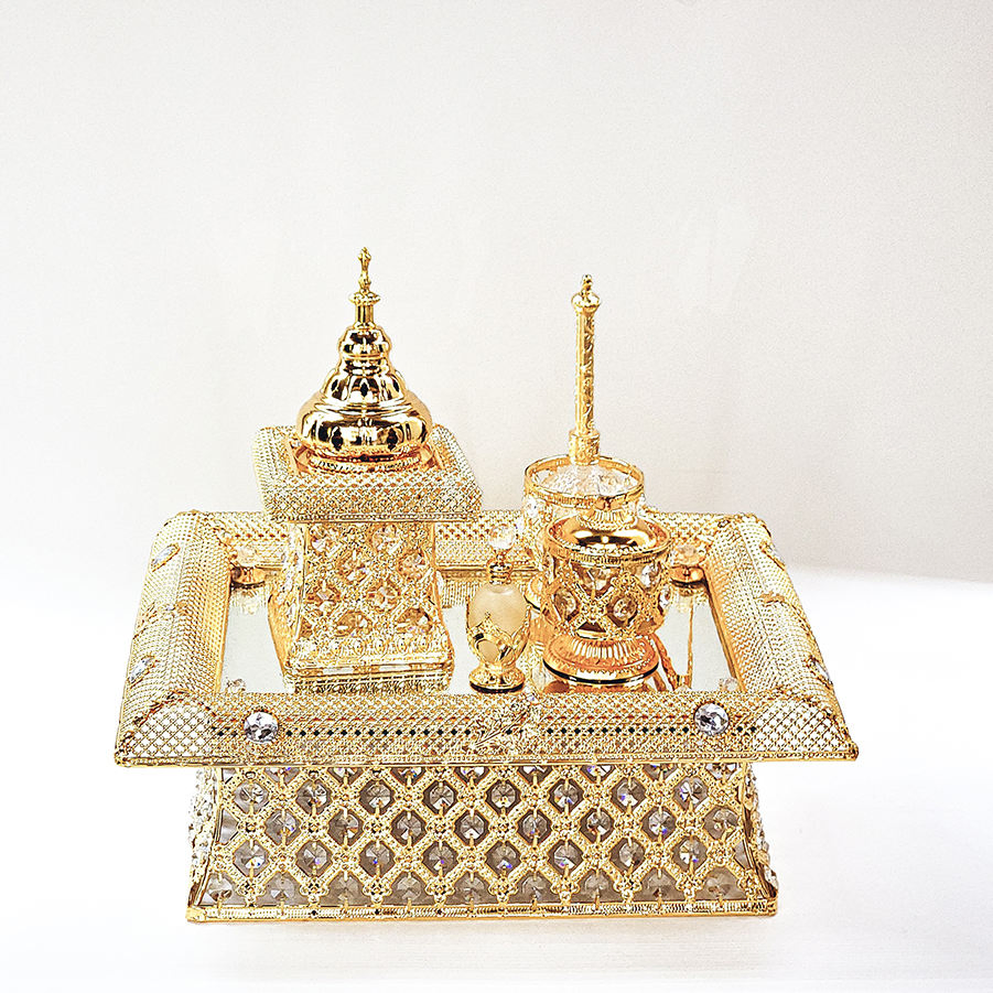 Metal Electroplated Arabian Perfume Oil Incense Burner Frame