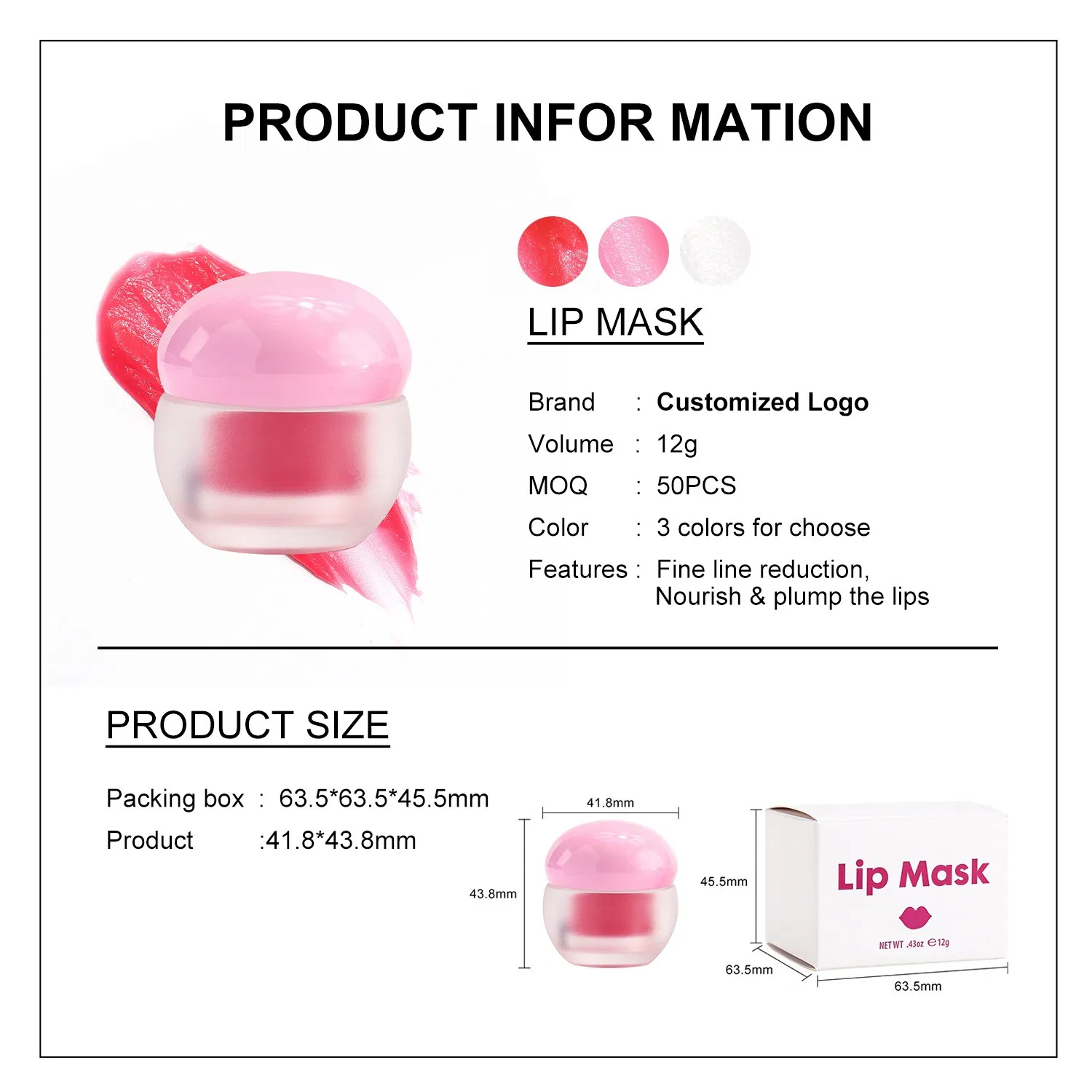 Candy/ Vanilla / Strawberry Ultra-Hydrating Lip Mask for Deep Moisture and Repair