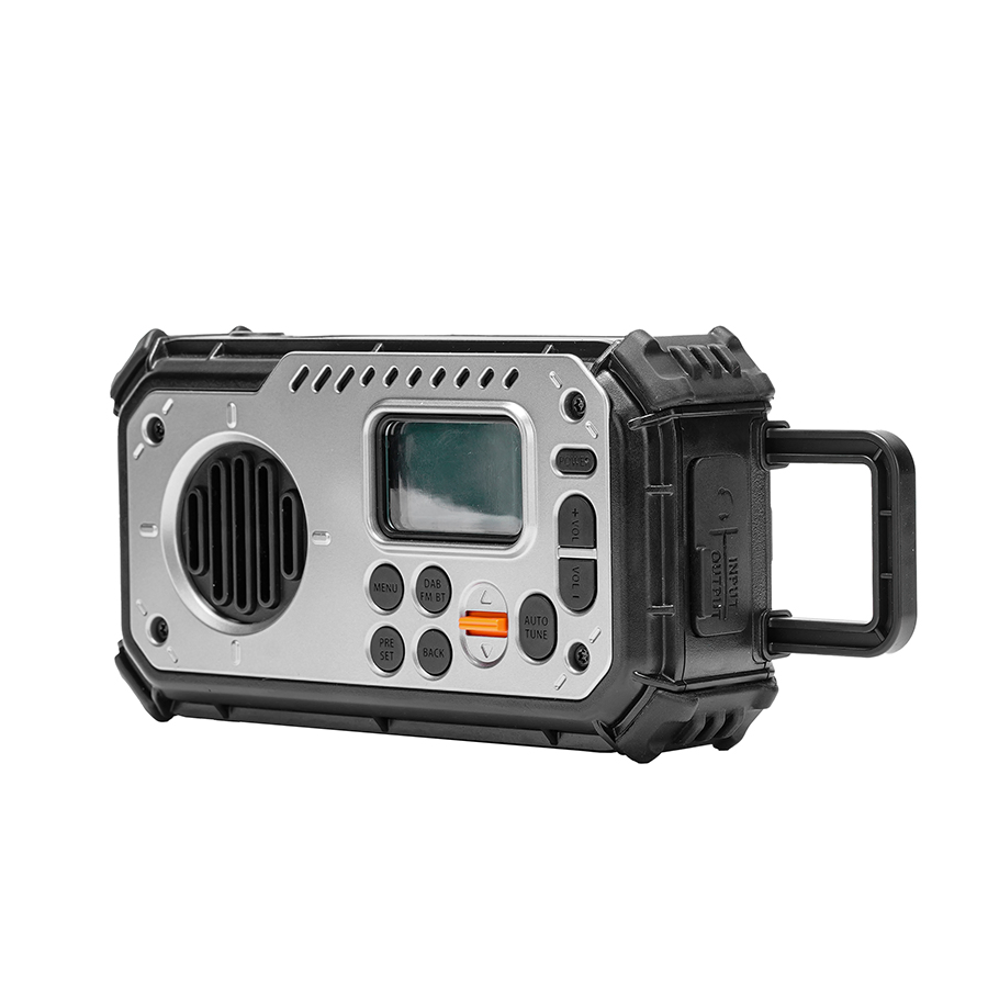 Rechargeable Battery Flashlight Hand Crank Radio Portable Am FM Solar Dynamo Radio with Bluetooth and Emergency Charger