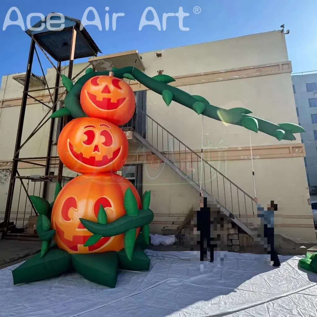 Giant Inflatable Pumpkin Piles with Vine Air Blow Halloween Decoration Props Building Nightclub Advertising Props