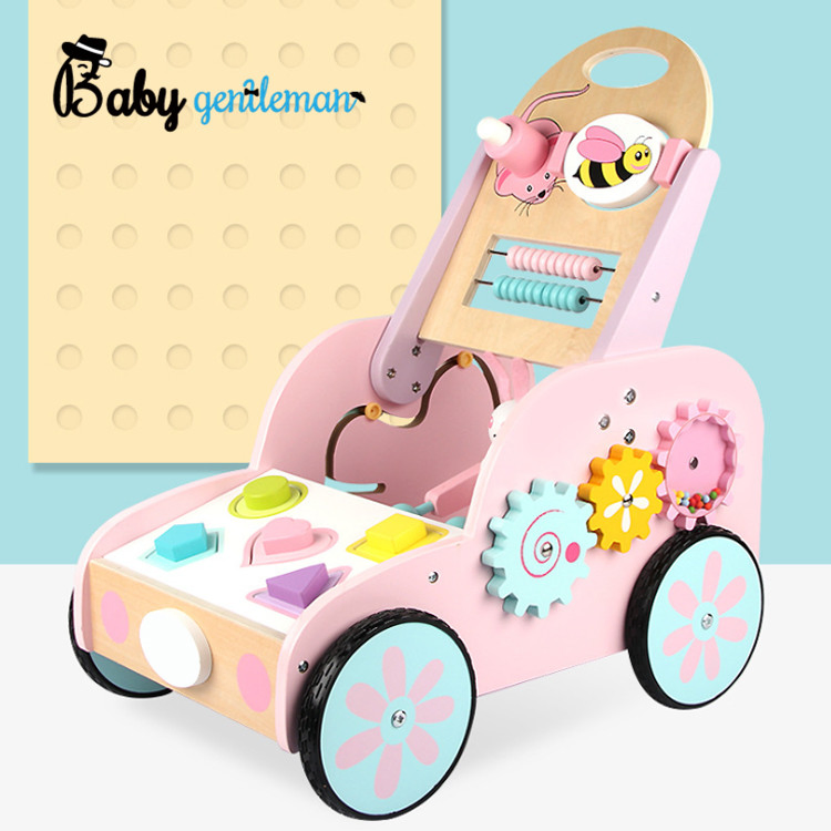 Factory Wholesale Activity Fun Wooden Push Walker for Kids Z16169e