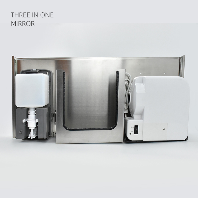 3-в-1 зеркальный шкаф с дозатором мыла и сушилкой
