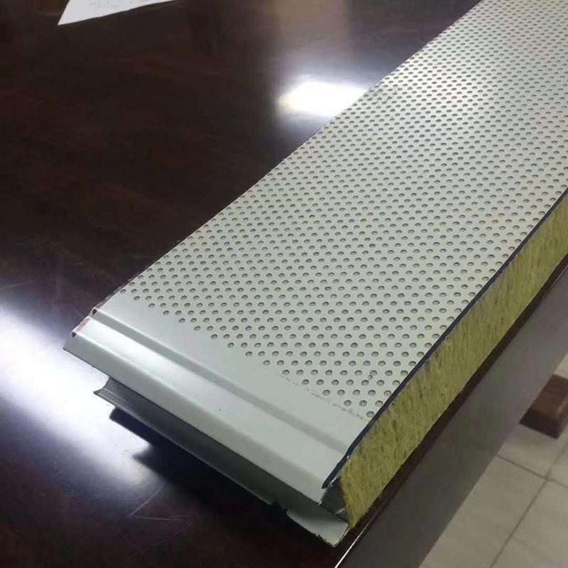 150mm Thick Acoustic Fireproof Rock Wool Sandwich Panel