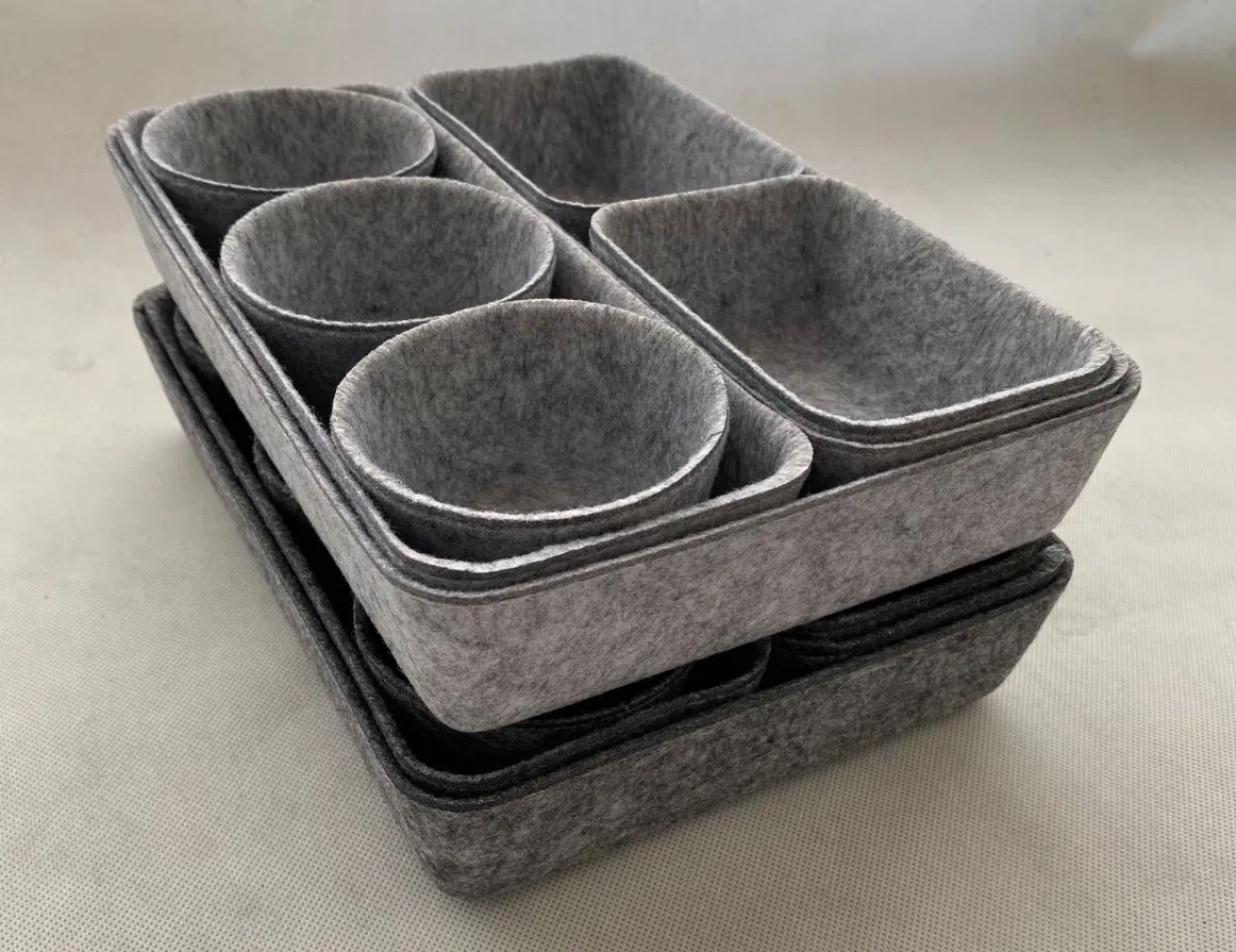 Felt Storage Bin Box Drawer Organizer Tray 8PCS for Office & Home Desk Table Closet