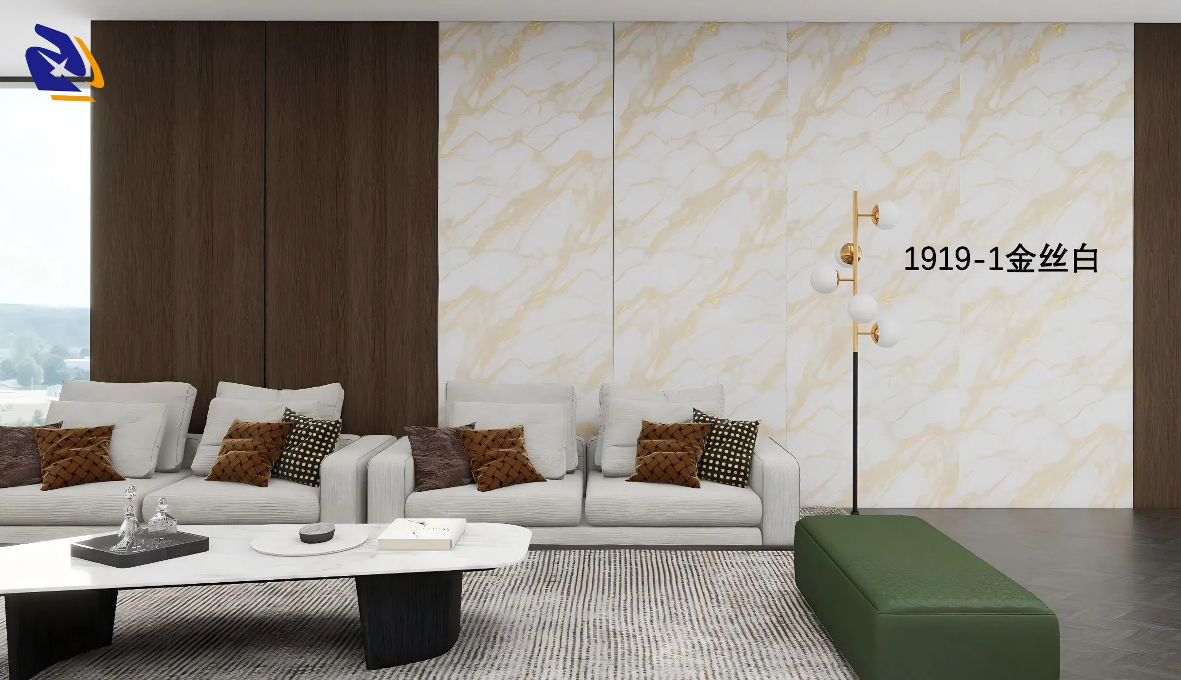 White Marble Gilding PVC Decorative Film for Wall Panel Not Self Adhesive