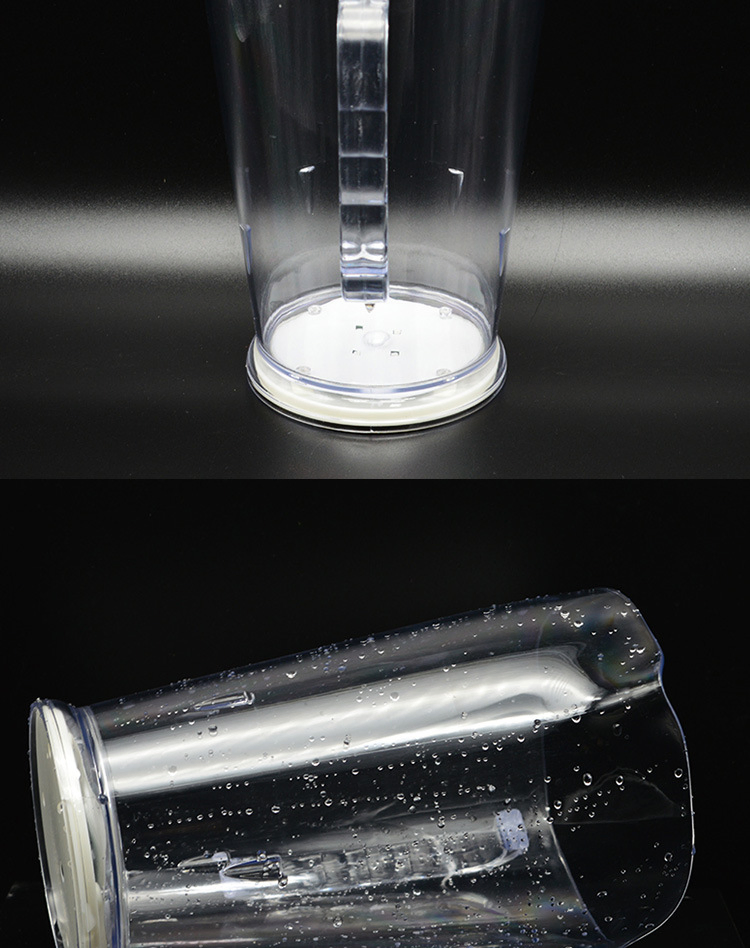 Wholesale Modern Single Ear Handle Wine Dispenser Hot Selling Colorful Plastic Wine Cooler Juice Bar for Wine Transparent Luminous