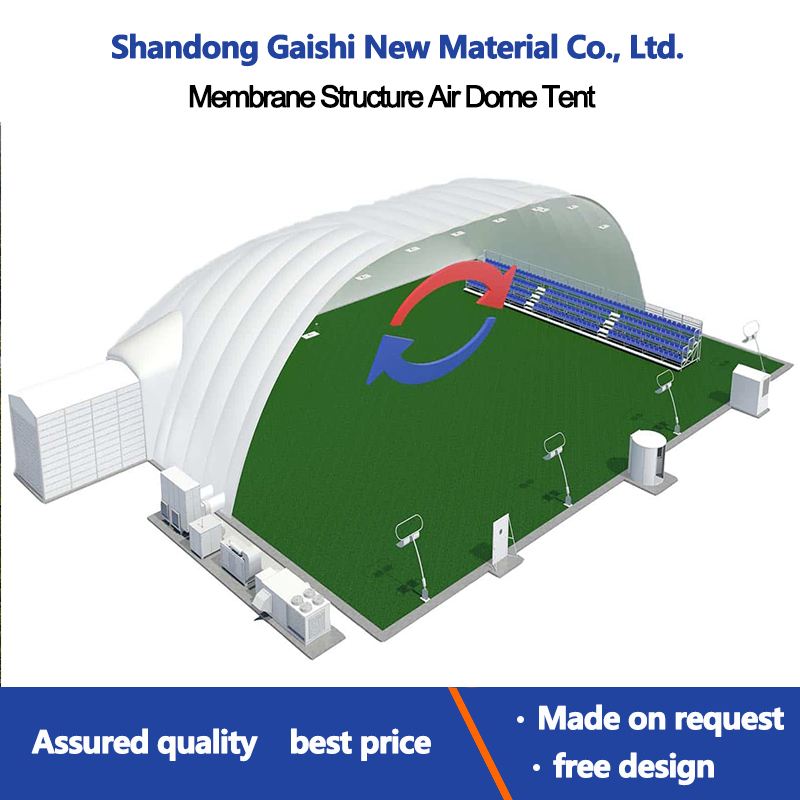 Large Industrial Storage Workshop Inflatable Supported PVDF Membrane Shade Air Dome Tent