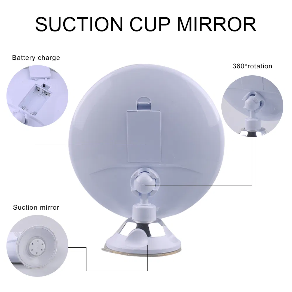 Battery Operated Detachable 360 Degree Rotating Rotation LED Mirror