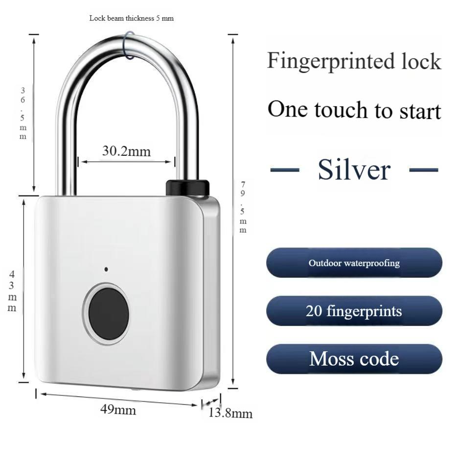 Fingerprint Padlock Home Warehouse Patio Gate Padlock