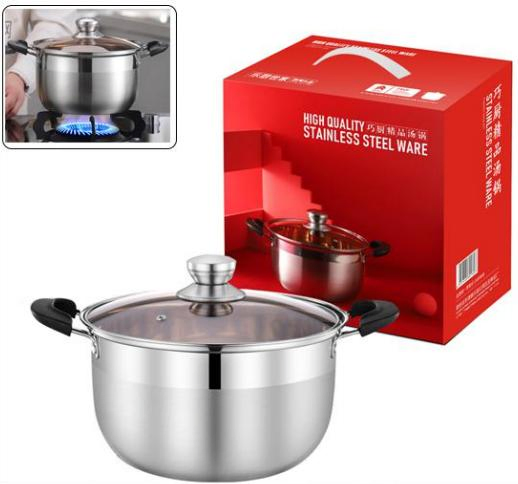 Stainless Steel Soup Pot, Thickened Double Handles