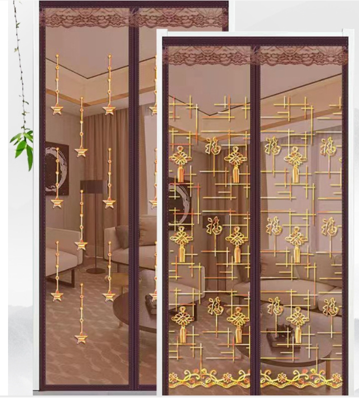 High-Density Embroidery Magnetic Screen Door Mesh for Home and Patio Tear Resistant Backdoor Screen Net with Magnetic Closure