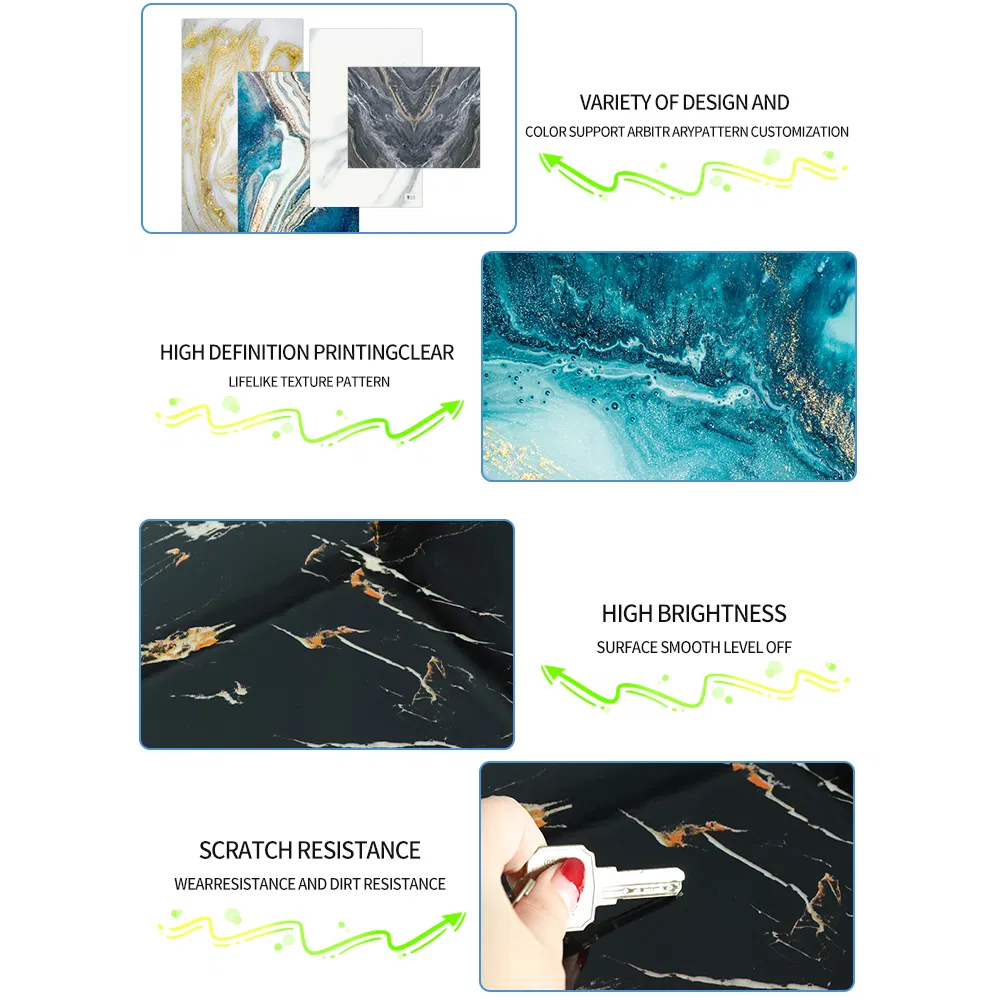 Modern UV Marble Sheet Faux Marble Wall Panels PVC Alternative Wall Panel