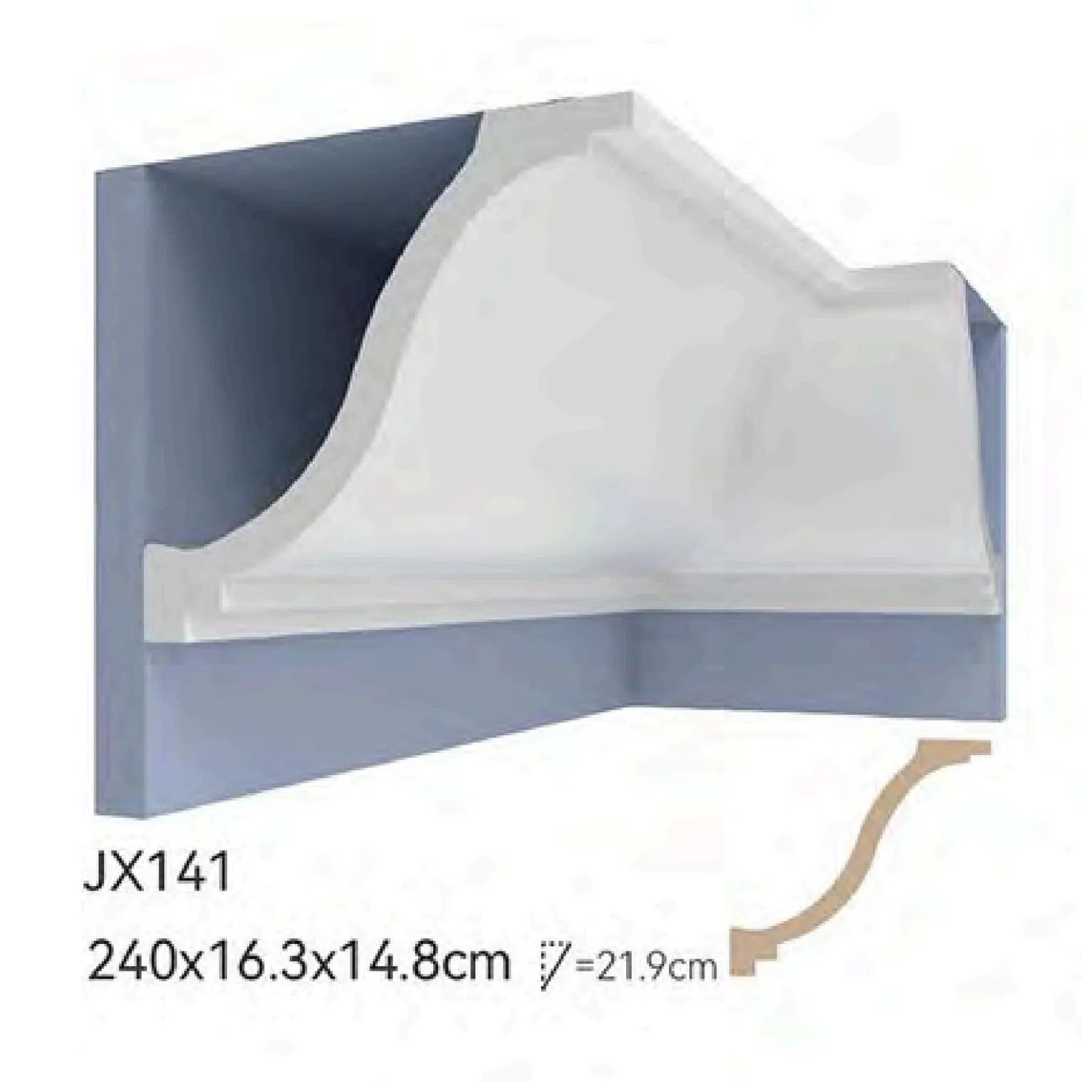 Primed PS Crown Mouldings Wall and Ceiling Decorative Finger-Jointed Moldings