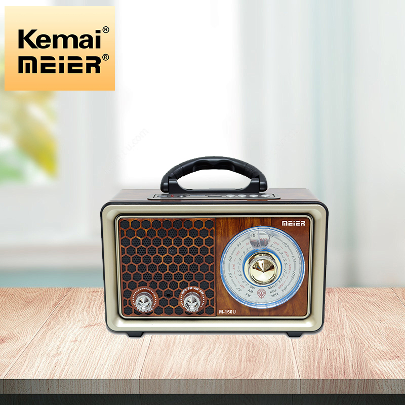Retro Multi Band Wooden Rechargeable Radio with Portable Radio Wireless USB MP3 Radio