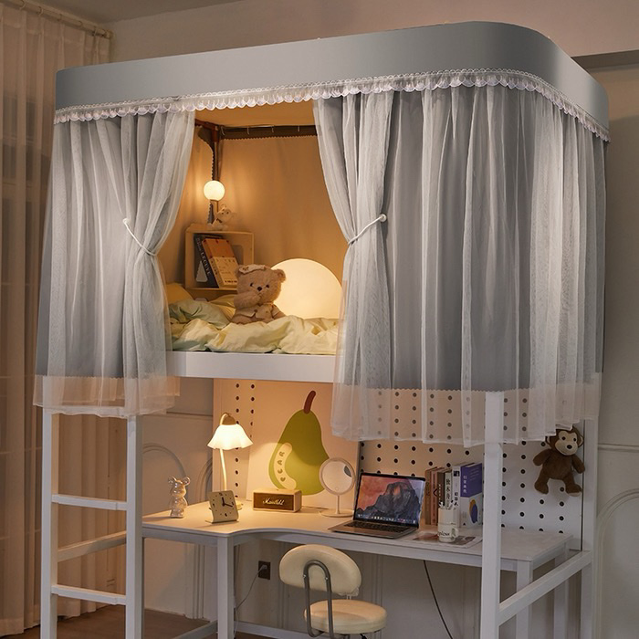 New Style Student Designed Bed Curtain with Dual Guide Rails High Grade Light Blocking Eco Friendly and Breathable Features