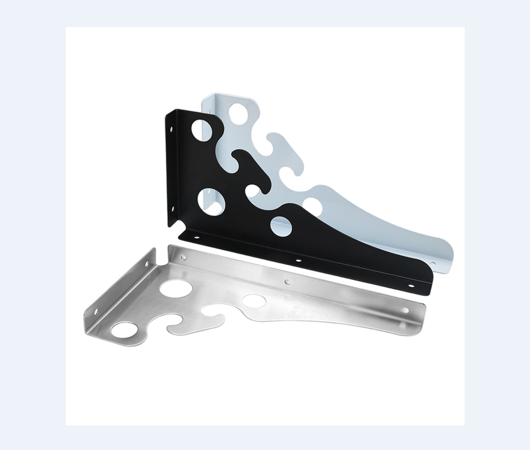 Heavy Duty Stainless Steel Shelf Brackets, Silver Metal Bracket with Decorative Cutouts, Wall Mounted Support for Floating Shelves
