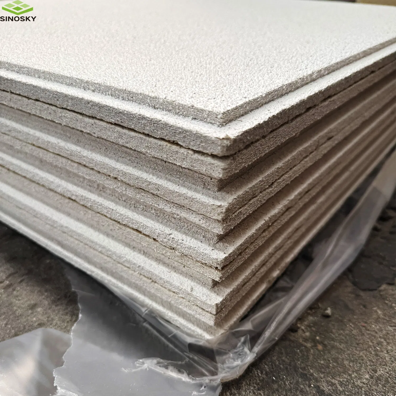 Acoustic Office Decorations Effect Sanded Mineral Fiber Cement Board