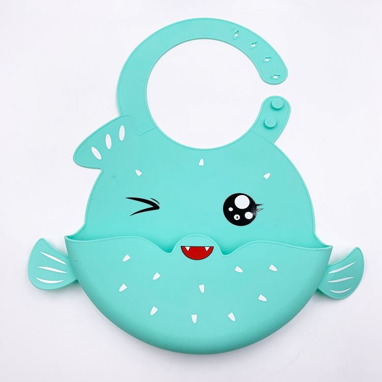 Multi-Color Cute Silicone Bibs Easily Clean Waterproof Bib