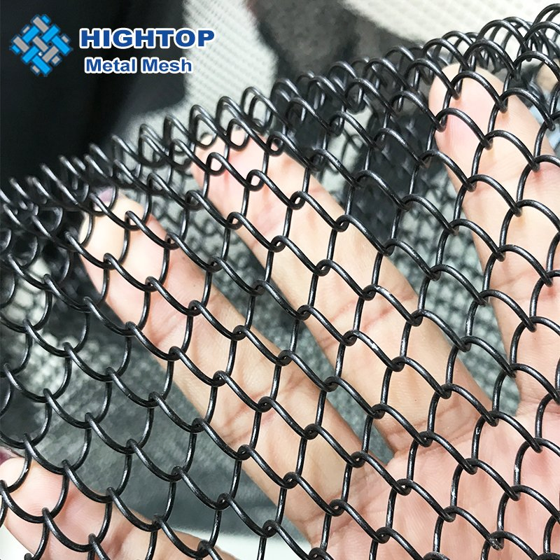 Gun Black Color Metal Mesh Fabric Drapery Curtain for Lobby