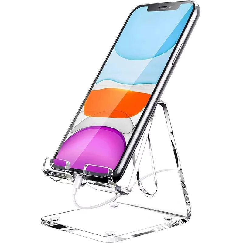 Elegant Clear Acrylic Stand for Mobile Devices and Tablets