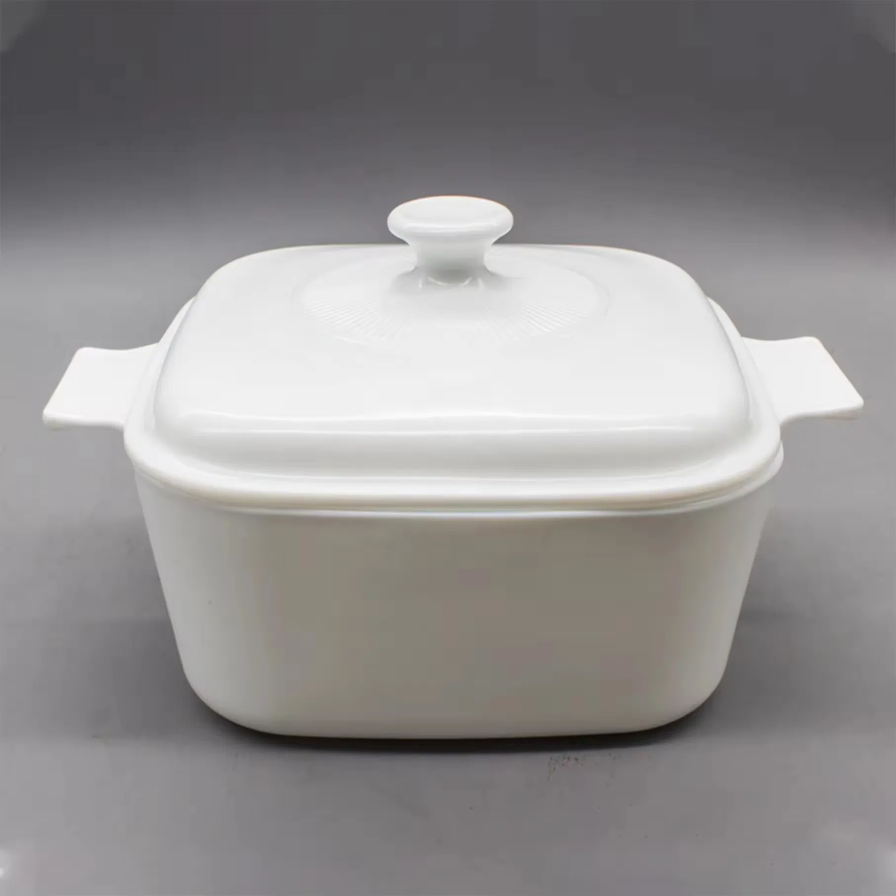 Elegant 1.5L Opal Glass Square Casserole with Lid
