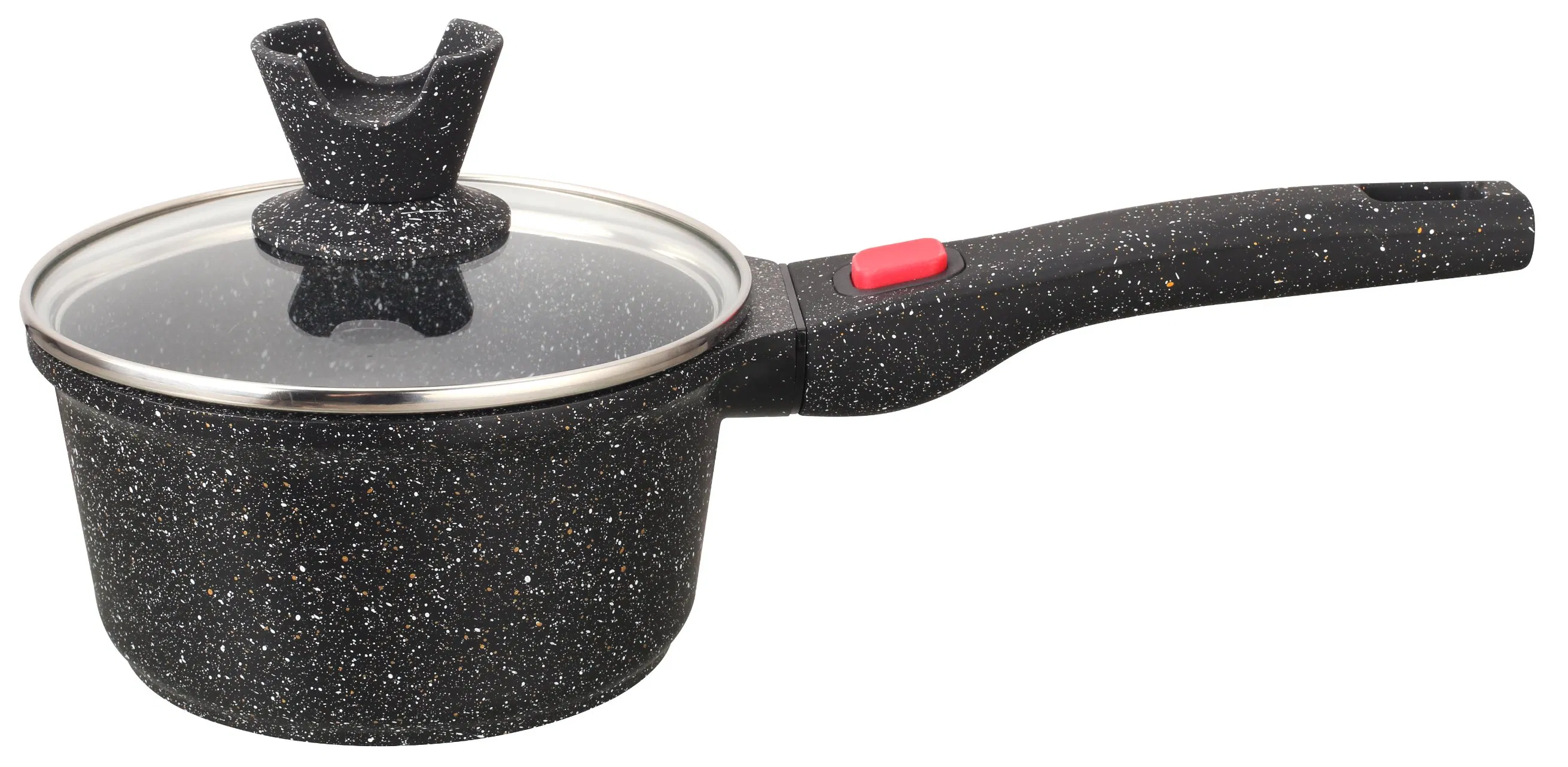 5-Pieces Black Kitchen Appliance Saucepan Stockpot Aluminum Cookware Set