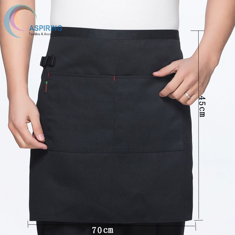 100% Cotton Bust Bar Waiter Apron 2 Pocket Waist Apron