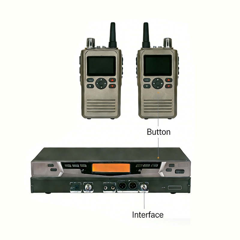 Domc Professional Dual-Channel UHF Infrared Synchronized Wireless Microphone Systemintelligent Low-Latency High-Stability Anti-Interference Audio Transmission