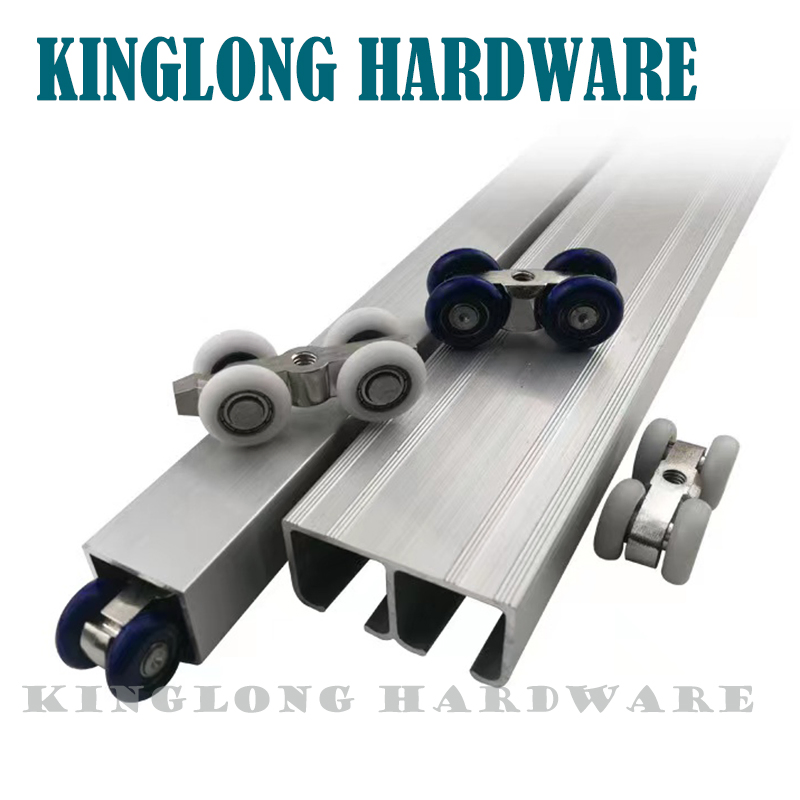 Sliding Doors Window Accessories Double Hanging Wheel Roller Aluminium Track Guide Rail