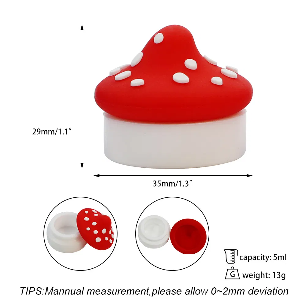 5ml Mushroom Smoking Silicone Jar Various Styles Mini Silicone Box Smoking Accessories DAB Tool