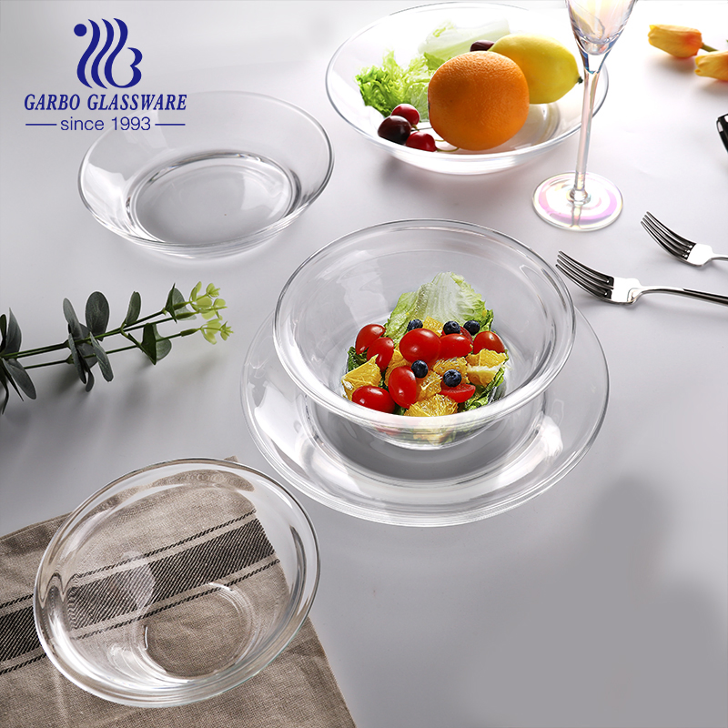 Decorative Tableware Cheap Round Clear Glass Salad Bowl for Fruit Ice Cream